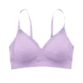Women seamless push up bra wireless light purple comfortable daily undergarments top - S / Bright Purple
