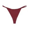 Wine red seamless thin strap women thong breathable ice silk underwear daily sexy string - S / Crimson