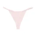 Women's sexy thin strap pink thong breathable seamless underwear for daily wear and sports - S / Peach Pink