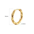 Detailansicht der eleganten goldenen Möbisknoten Creolen mit präzisen Abmessungen. - Gold