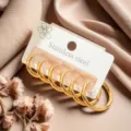 Edelstahl Creolen Set, mehrgrößige goldene minimalistische runde Ohrringe für Damen. - Creolen Stil (ZE0769)