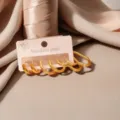 Stainless steel hoop earrings set, minimalist gold jewelry for women daily wear. - Heart Style (ZE0769)
