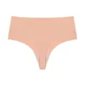 Nahtlose Eisseide Yoga sexy Tanga für Frauen, mittelhohe Taille minimalistisch Fitness unsichtbar - S / Nude Rosa