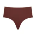 Bequeme nahtlose Damen-Tanga Unterwäsche mit hohem Bund, elastische Slips für den Alltag. - XS / Mauve