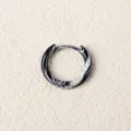 Edelstahl schwarz weisser Farbverlauf Marmor Piercing Creolen Ohrring Damen Schmuck - Schwarz-Weiß Marmor