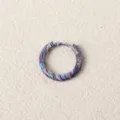 Colorful gradient enamel hoop earring, stylish stainless steel piercing ring variant. - Multicolor Gradient