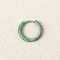 Stainless steel green marbled enamel hoop earring, trendy gradient piercing jewelry for daily. - Green-Grey Gradient