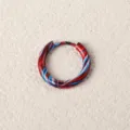 Stainless Steel Red Blue Swirl Piercing Hoop Earring Gradient Enamel Jewelry Variant Item - Red and Blue Gradient Flow