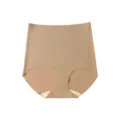 Women High-Waist Seamless Nude Panties Breathable Comfortable Stretch Briefs Underwear - S / Apricot Brown