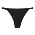 Black minimalist low-waist women's thong underwear with adjustable side straps seamless bikini. - S / Black