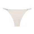 Seamless low-waist women's bikini underwear with adjustable thin side straps in nude. - L / White Apricot