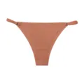 Women seamless thin strap thong low rise bikini comfortable breathable solid color underwear - M / Coral
