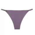 Women's seamless low-rise thong panty in mauve purple with adjustable side straps. - L / Dark Purple