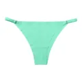 Mint green women's low rise bikini bottom, seamless thin strap adjustable underwear. - XL / Light Green