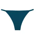 Women sexy seamless thin strap low waist bikini panty, solid teal breathable comfortable underwear - L / Teal