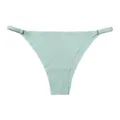 Mint green low-waist seamless women's bikini underwear with adjustable thin side straps. - S / Light Green