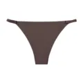 Solid brown seamless low-waist women's underwear with adjustable thin side straps. - S / Black Brown