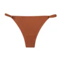 Caramel low-rise seamless women thong bikini underwear featuring adjustable side straps. - XL / Orange Red