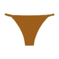 Women sexy seamless low waist bikini panties with thin side straps and metal ring caramel - M / Bottoms / Burnt Coffee