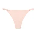 Pink seamless low-rise thong panty with adjustable thin side straps for women daily comfort. - S / Lotus Pink