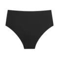 Women's black seamless high-waist briefs, comfortable ice silk solid color daily panties. - S / Black
