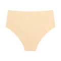 Women seamless ice silk briefs skin color high waist breathable daily underwear. - S / Nude