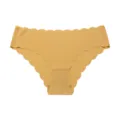 Yellow seamless ice silk panties for women with cute scalloped edges breathable comfortable wear - S / Goose Yellow