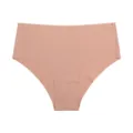 Seamless ice silk women briefs summer thin breathable nude panties comfort underwear high waist - S / Skin Beige