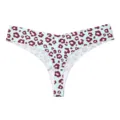 Leopard print seamless ice silk thong low-waist breathable underwear for women yoga sports. - M / Blue Leopard Print