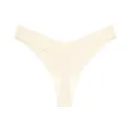 Women's seamless ice silk low-waist solid color thong underwear, beige, breathable yoga pant. - S / Peach Pink