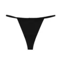 Black seamless low-waist thong for women, breathable thin strap underwear variant. - S / Black