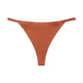 Seamless ice silk thin strap thong for women, low waist sexy breathable underwear, orange color. - S / Orange Red