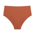 Dames hoge taille seamless ijszijde slip, comfortabel sneldrogend terracotta ondergoed. - Donkerbruin