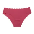 Seamless Ice Silk Women's Panties Scalloped Edge Breathable Pink Briefs Underwear - Rose Red
