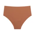 Naadloze ijszijde ademende dames slip hoge taille effen kleur zeer comfortabel ondergoed - Bruin