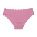 Seamless women ice silk panties pink wavy scalloped edge breathable summer underwear - Peony Red