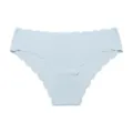 Womens seamless ice silk panties with scalloped edge in light blue comfortable underwear - Azure
