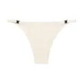 Culotte sans coutures à boucle latérale, soie glacée beige, entrejambe en coton respirant. - S / Beige Clair