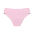Pink seamless women panties with cute scalloped wave edges, breathable ice silk summer briefs. - Sakura Pink