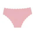 Pink seamless ice silk women's panties with cute scalloped edge and soft cotton crotch. - Pink and Red