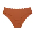 Women seamless breathable ice silk scalloped panties comfortable daily wear underwear - Orange Red