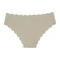 Seamless ice silk women's panties with scalloped edge, breathable cotton crotch briefs. - Dark Grey Green