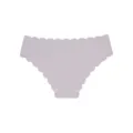 Comfortable seamless scalloped edge ice silk women panties breathable light purple underwear. - Light Mauve