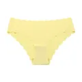 Comfortable yellow ice silk women's panties featuring cute scalloped edges and breathable design. - Lemon Yellow