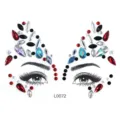 Gesicht Strass Aufkleber Festival Augen Edelsteine Körper Kristall Make-up Dekor - Rot Schwarz Klar Irisierend Mehrfarbiger Strass Aufkleber Stil (L0072) / 12.5*16.5cm