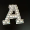 Αυτοκόλλητο Γράμμα A με Λευκές Πέρλες Strass DIY Αλφάβητο για Ρούχα Διακόσμηση Μόδα - Γράμμα A
