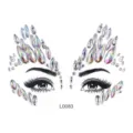 Gesicht Strass Aufkleber funkelnde Kristall Augen Edelsteine DIY Festival Make-up Körper - Glitzernder farbiger symmetrischer Strass-Augen- und Stirnaufkleber-Stil (L0083) / 12.5*16.5cm