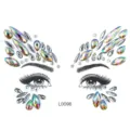 Exquisite Strass-Gesichtsaufkleber für Festival-Make-up, glitzernde Kristall-Augen-Juwelen. - Farbiger und klarer symmetrischer Stil mit Kristallimitaten (L0096) / 12.5*16.5cm
