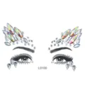Gesicht Strass Aufkleber Festival Augen Kristall Edelsteine Make-up DIY Körper Dekoration - Geometrisches Strass- und Tränengem-Kombinationsstil (L0100) / 12.5*16.5cm