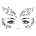 Glitzernd Strass Augen Aufkleber Gesicht Edelsteine DIY Make-up Party Körper Deko Kristalle - Klares Flügel Symmetrisches Augenbrillen Modell (L0051)